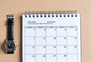 Kalendar dan jam tangan melambangkan semakan berkala.